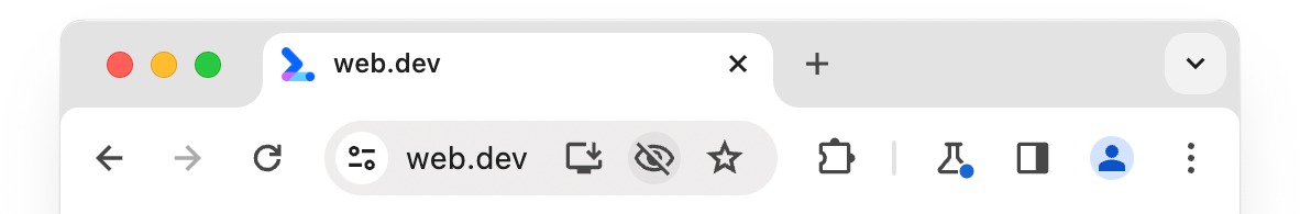 Ein durchgestrichenes Auge in der Chrome-Adressleiste