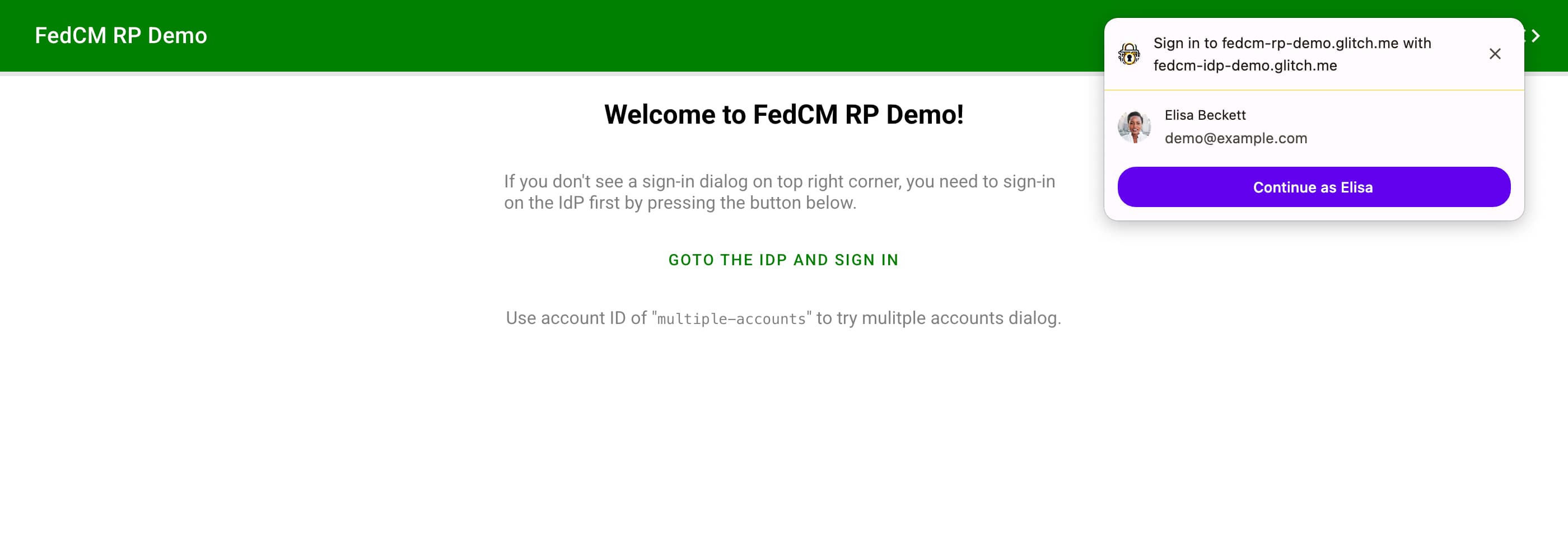 विजेट मोड में, डेस्कटॉप Chrome पर सबसे ऊपर दाएं कोने में एक डायलॉग दिखता है. इसके लिए, उपयोगकर्ता को इसे चालू करने की ज़रूरत नहीं होती.