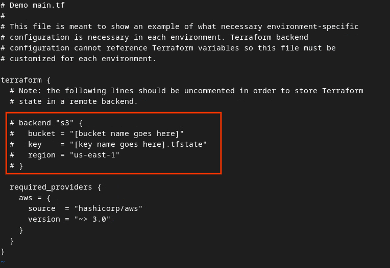 AWS のメイン tf ファイル。