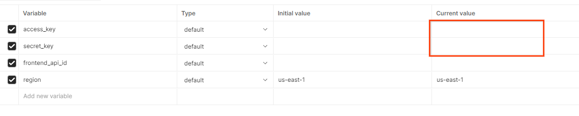 Postman edit global variables.