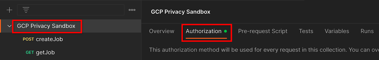 Authorization button.