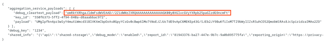 クリアテキスト ペイロードをデバッグします。