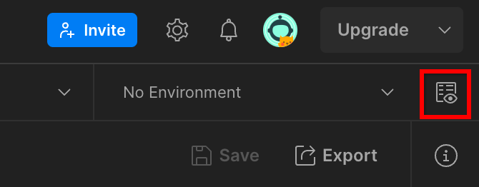 the Environment quick look button.