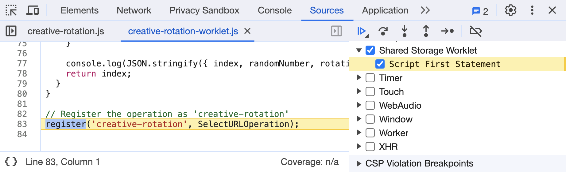 Depurar um objeto de armazenamento compartilhado adicionando um listener no nível do evento.